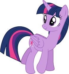 Size: 7347x7873 | Tagged: safe, artist:illumnious, character:twilight sparkle, character:twilight sparkle (alicorn), species:alicorn, species:pony, episode:school raze, g4, my little pony: friendship is magic, absurd resolution, female, mare, simple background, smiling, transparent background, vector, walking