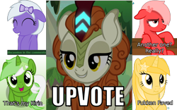Size: 2036x1268 | Tagged: safe, artist:arifproject, artist:badumsquish, edit, edited screencap, screencap, character:autumn blaze, oc, oc:comment, oc:downvote, oc:favourite, oc:upvote, species:kirin, species:pony, derpibooru, derpibooru ponified, episode:sounds of silence, g4, my little pony: friendship is magic, arif's angry pone, badumsquish's kitties, fukken saved, image macro, meme, meta, ponified, reaction image, simple background, text, that's my x, transparent background
