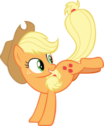 Size: 3992x4798 | Tagged: safe, artist:andoanimalia, character:applejack, species:pony, episode:honest apple, g4, my little pony: friendship is magic, applebucking, clothing, cowboy hat, female, hat, looking back, mare, simple background, smiling, solo, stetson, transparent background, vector