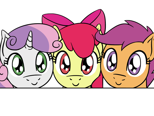 Size: 648x486 | Tagged: safe, artist:flutterluv, character:apple bloom, character:scootaloo, character:sweetie belle, species:pegasus, species:pony, adorabloom, animated, blep, cute, cutealoo, cutie mark crusaders, diasweetes, female, gif, loop, mlem, silly, tongue out