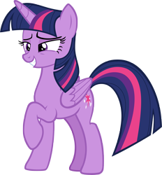 Size: 4994x5384 | Tagged: safe, artist:andoanimalia, character:twilight sparkle, character:twilight sparkle (alicorn), species:alicorn, species:pony, episode:school raze, g4, my little pony: friendship is magic, absurd resolution, female, grin, mare, raised hoof, simple background, smiling, solo, transparent background, vector