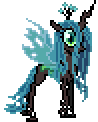 Size: 98x122 | Tagged: safe, artist:botchan-mlp, character:queen chrysalis, species:changeling, species:pony, desktop ponies, animated, changeling queen, cute, cutealis, female, mare, pixel art, simple background, solo, sprite, transparent background, walk cycle, walking
