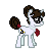 Size: 94x96 | Tagged: safe, artist:botchan-mlp, character:raven inkwell, species:pony, species:unicorn, desktop ponies, animated, female, gif, glasses, hair bun, mare, pixel art, solo, sprite