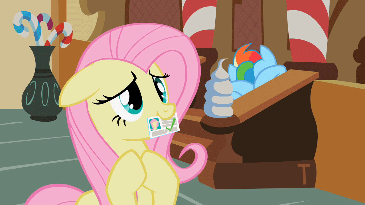Size: 1280x720 | Tagged: safe, artist:capnpea, edit, edited screencap, screencap, character:fluttershy, character:rainbow dash, animated, drool, female, fimbriae, no mouth, no nose, wat