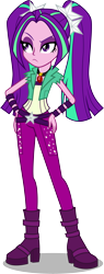 Size: 3522x9230 | Tagged: safe, artist:illumnious, character:aria blaze, equestria girls:rainbow rocks, g4, my little pony: equestria girls, my little pony:equestria girls, 2016, absurd resolution, amulet, boots, bracelet, clothing, female, gem, high heel boots, jewelry, necklace, pants, pigtails, raised eyebrow, resting bitch face, shoes, simple background, siren gem, solo, transparent background, twintails, vector