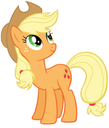 Size: 4739x5565 | Tagged: safe, artist:andoanimalia, character:applejack, species:earth pony, species:pony, episode:apple family reunion, g4, my little pony: friendship is magic, absurd resolution, clothing, cowboy hat, female, hat, mare, simple background, smiling, solo, stetson, transparent background, vector
