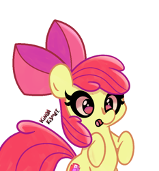 Size: 1300x1393 | Tagged: safe, artist:turtlefarminguy, character:apple bloom, species:earth pony, species:pony, adorabloom, bow, cute, cutie mark, female, filly, hair bow, open mouth, simple background, solo, the cmc's cutie marks, white background