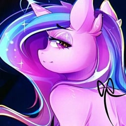 Size: 400x400 | Tagged: safe, artist:koveliana, edit, character:starlight glimmer, species:anthro, bedroom eyes, cropped, looking at you
