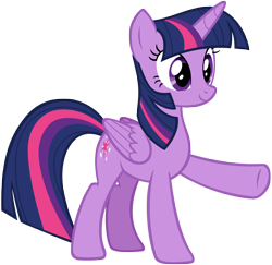 Size: 5278x5130 | Tagged: safe, artist:andoanimalia, character:twilight sparkle, character:twilight sparkle (alicorn), species:alicorn, species:pony, episode:father knows beast, g4, my little pony: friendship is magic, absurd resolution, cute, female, mare, pointing, raised hoof, simple background, smiling, solo, transparent background, underhoof, vector