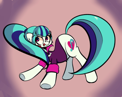 Size: 1280x1024 | Tagged: safe, artist:turtlefarminguy, character:sonata dusk, species:pony, my little pony:equestria girls, clothing, equestria girls ponified, looking up, ponified