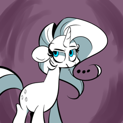 Size: 500x500 | Tagged: safe, artist:turtlefarminguy, character:rarity, species:pony, abstract background, black and white, boop, grayscale, looking up, monochrome, rarity is not amused, unamused