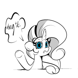 Size: 500x500 | Tagged: safe, artist:turtlefarminguy, character:rarity, boop, looking at you, rarity is not amused, text, tumblr, unamused