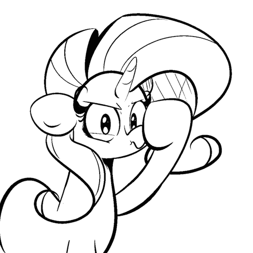 Size: 500x500 | Tagged: safe, artist:turtlefarminguy, character:rarity, species:pony, animated, boop, female, gif, looking at you, rarity is not amused, unamused