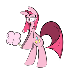 Size: 1280x1280 | Tagged: safe, artist:turtlefarminguy, character:pinkamena diane pie, character:pinkie pie, species:earth pony, species:pony, bipedal, cotton candy, eyelashes, female, food, large eyes, mare, open mouth, round ears, simple background, solo, thick lineart, transparent background