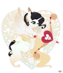 Size: 2853x3300 | Tagged: safe, alternate version, artist:xsatanielx, rcf community, oc, oc only, oc:reinina hazard, species:alicorn, species:pony, background removed, clothing, cupid, female, heart, mare, simple background, solo, transparent background