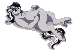 Size: 3000x2000 | Tagged: safe, artist:lupiarts, oc, oc only, oc:renai, species:earth pony, species:pony, belly, bellyrubs, big belly, female, hoof on belly, lying down, mare, outie belly button, overdue, pregnant, simple background, smiling, solo, white background