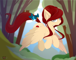 Size: 4560x3600 | Tagged: safe, artist:xsatanielx, rcf community, oc, oc only, species:bird, species:pegasus, species:pony, female, forest, mare, solo, wings