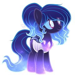 Size: 911x948 | Tagged: safe, artist:sugaryicecreammlp, oc, oc:night petal, parent:oc:lullaby, parent:thorax, parents:canon x oc, species:changepony, ethereal mane, female, hybrid, interspecies offspring, offspring, simple background, solo, transparent background
