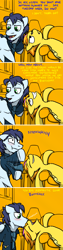 Size: 800x3171 | Tagged: safe, artist:captainhoers, character:soarin', character:spitfire, species:pony, ship:soarinfire, beard, blushing, boop, comic, facial hair, female, firestarter spitfire, male, neigh, noseboop, nuzzling, rearing, shipping, smiling, smirk, straight