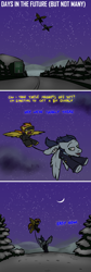 Size: 800x2377 | Tagged: safe, artist:captainhoers, character:soarin', character:spitfire, species:pegasus, species:pony, ship:soarinfire, beard, blindfold, clothing, comic, crescent moon, facial hair, female, firestarter spitfire, flying, jacket, magnet, male, moon, night, shipping, straight
