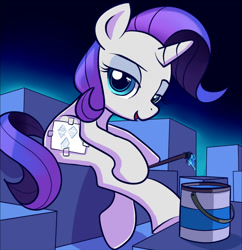 Size: 800x825 | Tagged: safe, artist:gsphere, character:rarity, species:pony, species:unicorn, bucket, female, filly, looking at you, paint, paintbrush