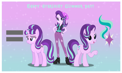 Size: 2544x1520 | Tagged: safe, artist:andoanimalia, character:starlight glimmer, species:pony, equestria girls:mirror magic, g4, my little pony: equestria girls, my little pony:equestria girls, season 5, spoiler:eqg specials, alternate hairstyle, equal cutie mark, human ponidox, ponidox, s5 starlight, self ponidox, starlight glimmer day, triality