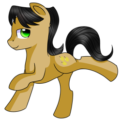 Size: 1200x1200 | Tagged: safe, artist:rainbowtashie, character:golden delicious, species:pony, apple family member, bucking, male, raised hoof, simple background, solo, stallion, transparent background