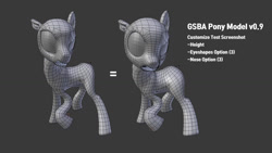 Size: 1024x576 | Tagged: safe, artist:gashiboka, oc, oc only, unnamed oc, species:pony, 3d, 3d model, 3ds max, solo