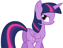 Size: 6216x4742 | Tagged: safe, artist:andoanimalia, character:twilight sparkle, character:twilight sparkle (alicorn), species:alicorn, species:pony, episode:the cutie map, g4, my little pony: friendship is magic, absurd resolution, beautiful, bedroom eyes, butt, female, mare, plot, sexy, simple background, smiling, solo, stupid sexy twilight, transparent background, twibutt, vector