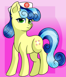 Size: 2571x3000 | Tagged: safe, artist:rainbowtashie, character:nurse coldheart, species:pony, background pony, simple background, solo