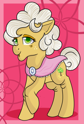 Size: 2041x3000 | Tagged: safe, artist:rainbowtashie, character:goldie delicious, species:pony, apple family, elderly, female, simple background, solo