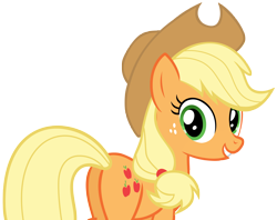 Size: 6484x5124 | Tagged: safe, artist:andoanimalia, character:applejack, species:earth pony, species:pony, episode:spike at your service, g4, my little pony: friendship is magic, absurd resolution, butt, clothing, cowboy hat, female, hat, mare, plot, simple background, smiling, solo, stetson, transparent background, vector