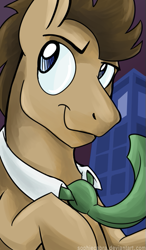 Size: 391x670 | Tagged: safe, artist:spainfischer, character:doctor whooves, character:time turner, doctor who, male, solo, tardis, the doctor