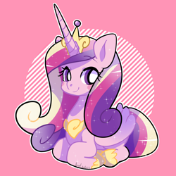 Size: 1280x1280 | Tagged: safe, artist:snow angel, character:princess cadance, species:alicorn, species:pony, abstract background, crown, cute, cutedance, female, hoof shoes, jewelry, mare, ponyloaf, regalia, solo