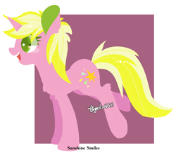 Size: 1280x1133 | Tagged: safe, artist:snow angel, character:sunshine smiles, species:pony, species:unicorn, abstract background, chest fluff, colored pupils, cute, female, leg fluff, mare, open mouth, profile, solo