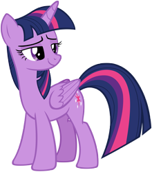 Size: 5595x6365 | Tagged: safe, artist:andoanimalia, character:twilight sparkle, character:twilight sparkle (alicorn), species:alicorn, species:pony, episode:the point of no return, g4, my little pony: friendship is magic, absurd resolution, female, lidded eyes, mare, simple background, smiling, solo, transparent background, vector