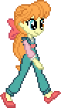 Size: 86x152 | Tagged: safe, artist:botchan-mlp, character:megan williams, desktop ponies, g1, my little pony:equestria girls, animated, cute, female, g1 to g4, g1betes, generation leap, pixel art, simple background, solo, sprite, transparent background, walking