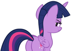 Size: 7496x5464 | Tagged: safe, artist:andoanimalia, edit, character:twilight sparkle, character:twilight sparkle (alicorn), species:alicorn, species:pony, episode:friendship university, g4, my little pony: friendship is magic, absurd resolution, butt, caught, editor needed, female, plot, she knows, simple background, solo, transparent background, twibutt, vector