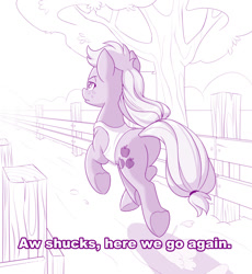 Size: 1280x1390 | Tagged: safe, artist:dstears, character:applejack, species:earth pony, species:pony, newbie artist training grounds, ah shit here we go again, atg 2019, butt, clothing, facing away, female, grand theft auto, gta san andreas, hatless, heart, hoof heart, mare, meme, missing accessory, plot, ponified meme, rear view, shirt, solo, t-shirt