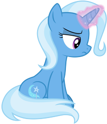Size: 6329x7315 | Tagged: safe, artist:illumnious, character:trixie, species:pony, species:unicorn, episode:student counsel, .ai available, absurd resolution, cutie mark, depressed, female, magic, mare, simple background, sitting, solo, transparent background, vector