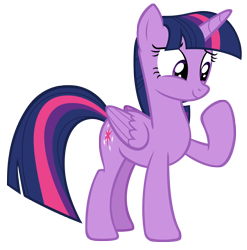 Size: 2912x2944 | Tagged: safe, artist:andoanimalia, character:twilight sparkle, character:twilight sparkle (alicorn), species:alicorn, species:pony, episode:surf and/or turf, g4, my little pony: friendship is magic, amused, female, looking at hoof, mare, raised hoof, simple background, smiling, solo, transparent background, vector