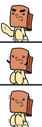 Size: 500x1480 | Tagged: safe, artist:paperbagpony, oc, oc:paper bag, species:pony, comic, fake eyebrows, oh dear, paper bag