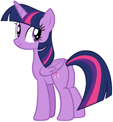 Size: 8681x9377 | Tagged: safe, artist:andoanimalia, character:twilight sparkle, character:twilight sparkle (alicorn), species:alicorn, species:pony, episode:2-4-6 greaaat, absurd resolution, butt, cutie mark, female, looking back, mare, plot, simple background, smiling, solo, transparent background, vector