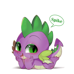 Size: 800x800 | Tagged: safe, artist:snow angel, character:spike, species:dragon, claws, cute, looking at you, male, solo, spikabetes, winged spike