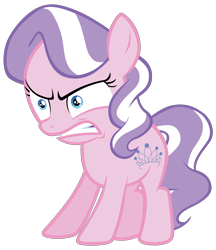 Size: 7000x8092 | Tagged: safe, artist:tardifice, edit, editor:slayerbvc, character:diamond tiara, species:earth pony, species:pony, episode:crusaders of the lost mark, g4, my little pony: friendship is magic, absurd resolution, accessory-less edit, angry, female, filly, glare, gritted teeth, missing accessory, simple background, solo, transparent background, vector, vector edit