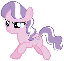 Size: 7000x6610 | Tagged: safe, artist:tardifice, edit, editor:slayerbvc, character:diamond tiara, species:earth pony, species:pony, episode:crusaders of the lost mark, g4, my little pony: friendship is magic, accessory-less edit, female, filly, galloping, missing accessory, simple background, solo, transparent background, vector, vector edit