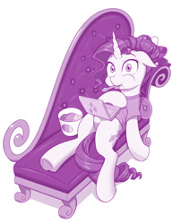 Size: 1035x1280 | Tagged: safe, artist:dstears, character:rarity, species:pony, species:unicorn, clothing, comfort eating, computer, couch, cute, eating, female, floppy ears, food, ice cream, laptop computer, lying down, mare, monochrome, mouth hold, on back, raribetes, shirt, solo, t-shirt