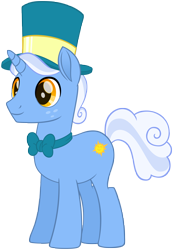Size: 4642x6721 | Tagged: safe, artist:andoanimalia, character:sunny skies, species:pony, species:unicorn, friendship is magic: rainbow roadtrip, g4, my little pony: friendship is magic, absurd resolution, clothing, freckles, hat, male, mayor, necktie, simple background, smiling, solo, stallion, top hat, transparent background, vector