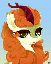 Size: 4000x5000 | Tagged: safe, artist:xsatanielx, rcf community, character:autumn blaze, species:kirin, episode:sounds of silence, g4, my little pony: friendship is magic, bust, female, mlem, portrait, quadrupedal, silly, solo, tongue out