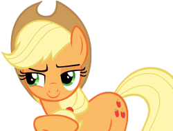 Size: 7483x5692 | Tagged: safe, artist:andoanimalia, character:applejack, species:earth pony, species:pony, episode:flutter brutter, g4, my little pony: friendship is magic, absurd resolution, amused, applejack's hat, clothing, cowboy hat, coy, cutie mark, female, freckles, hat, mare, ponytail, raised eyebrow, raised hoof, simple background, smiling, smirk, solo, stetson, transparent background, vector